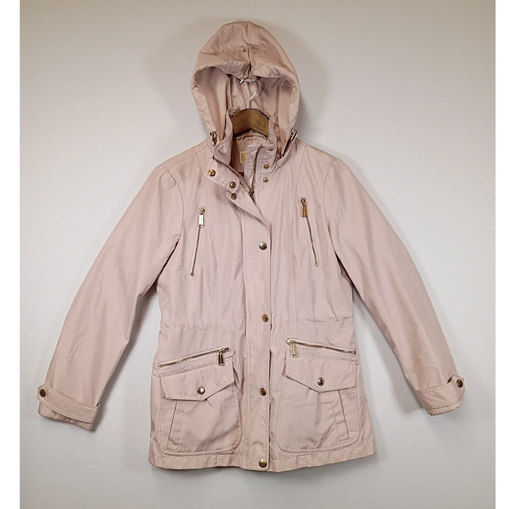 Chic Utility Michael Kors Womens Small Blush Pink Gold Hardware Anorak Jacket